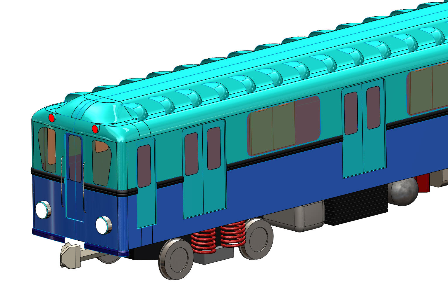 火车机车列车soviet-metro-wagon-type-d-g832-模型格式为 igs