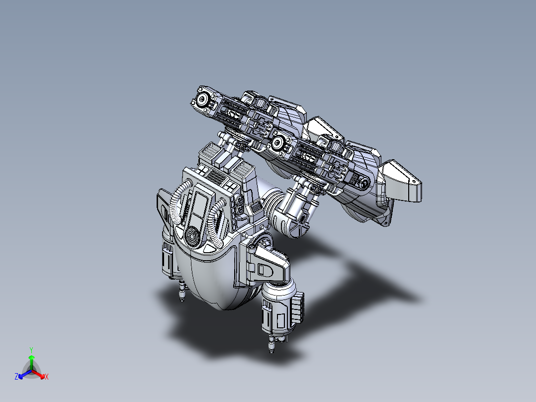 剪刀手机器人（结构复杂）正等轴测图
