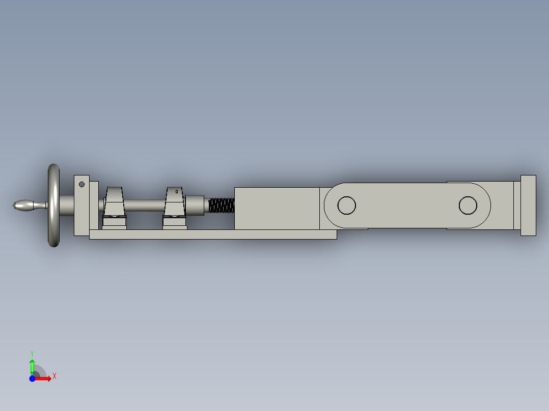 托轮高度调节装置前视图