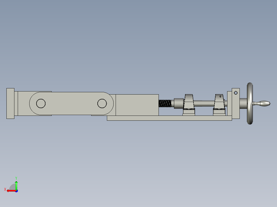 托轮高度调节装置后视图