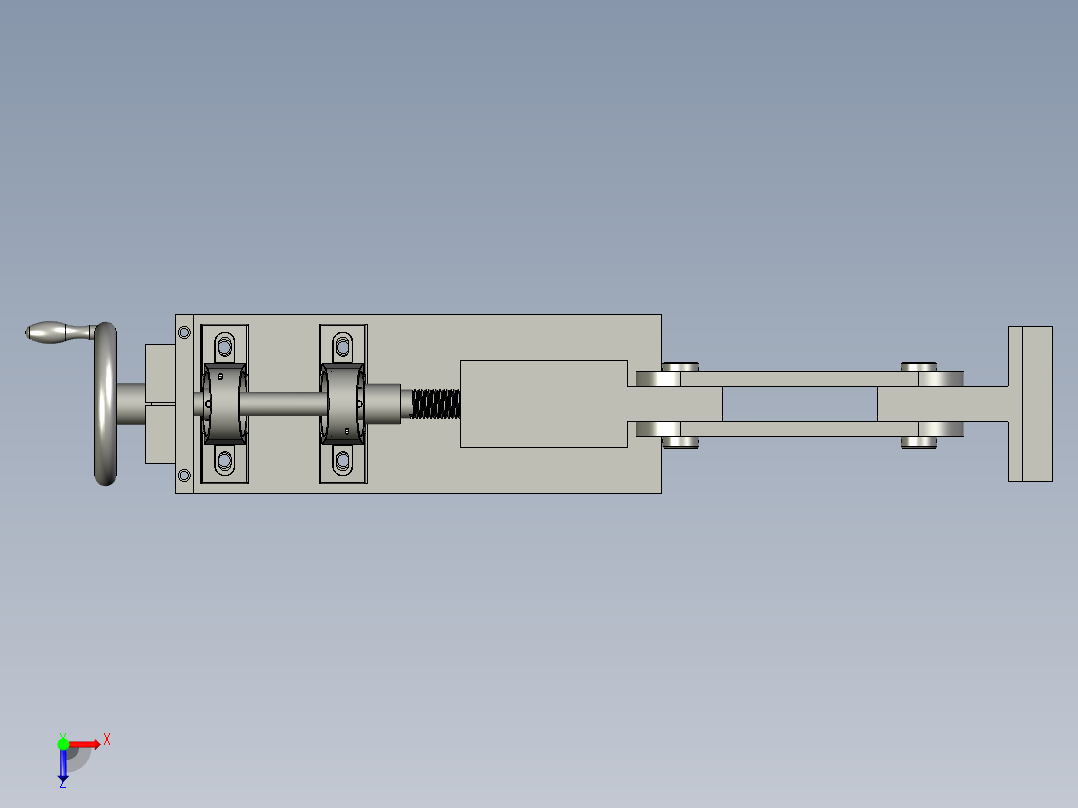 托轮高度调节装置俯视图
