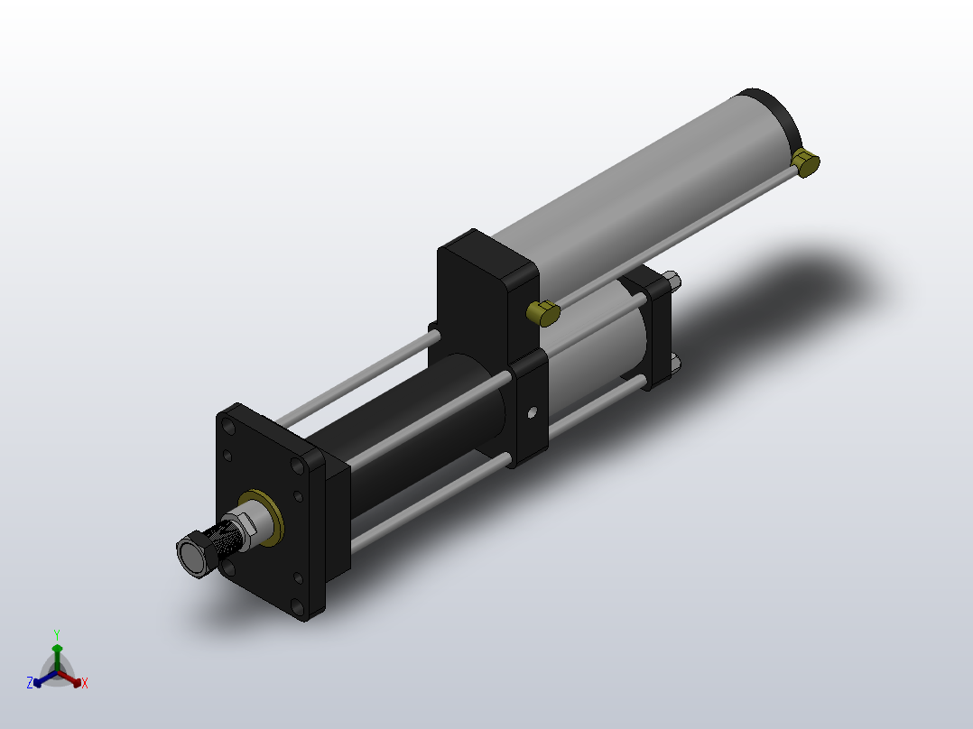 MPT-8T系列标准型[MPT-80-150-5-8T-M2-S2-0°]气压增压缸主视图