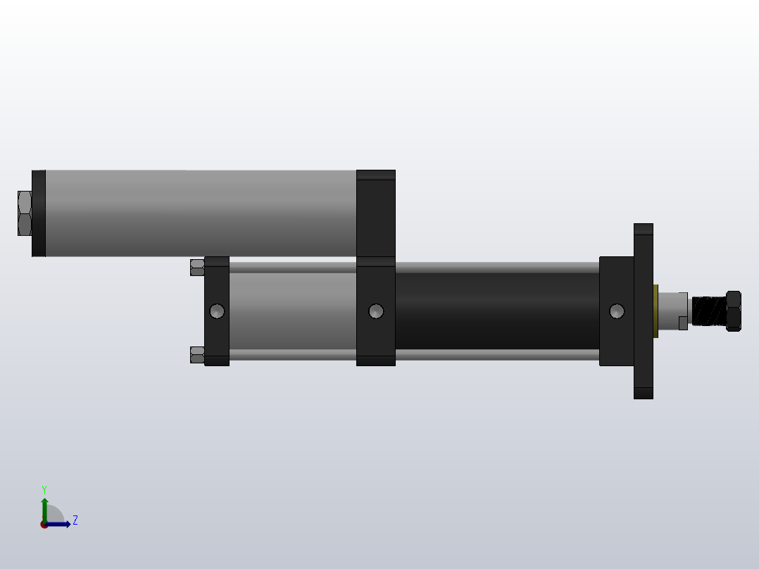 MPT-8T系列标准型[MPT-80-150-5-8T-M2-S2-0°]气压增压缸左视图