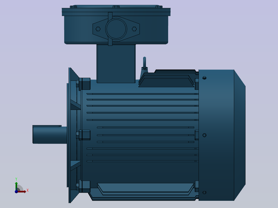 三相异步电动机YBX3-132S-(4.6.8)-B5安装右视图