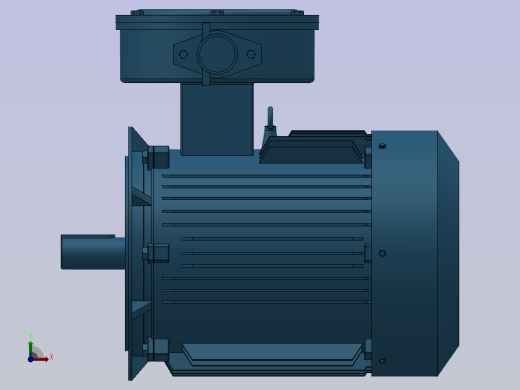 三相异步电动机YBX3-132S-(4.6.8)-B5安装右视缩略图