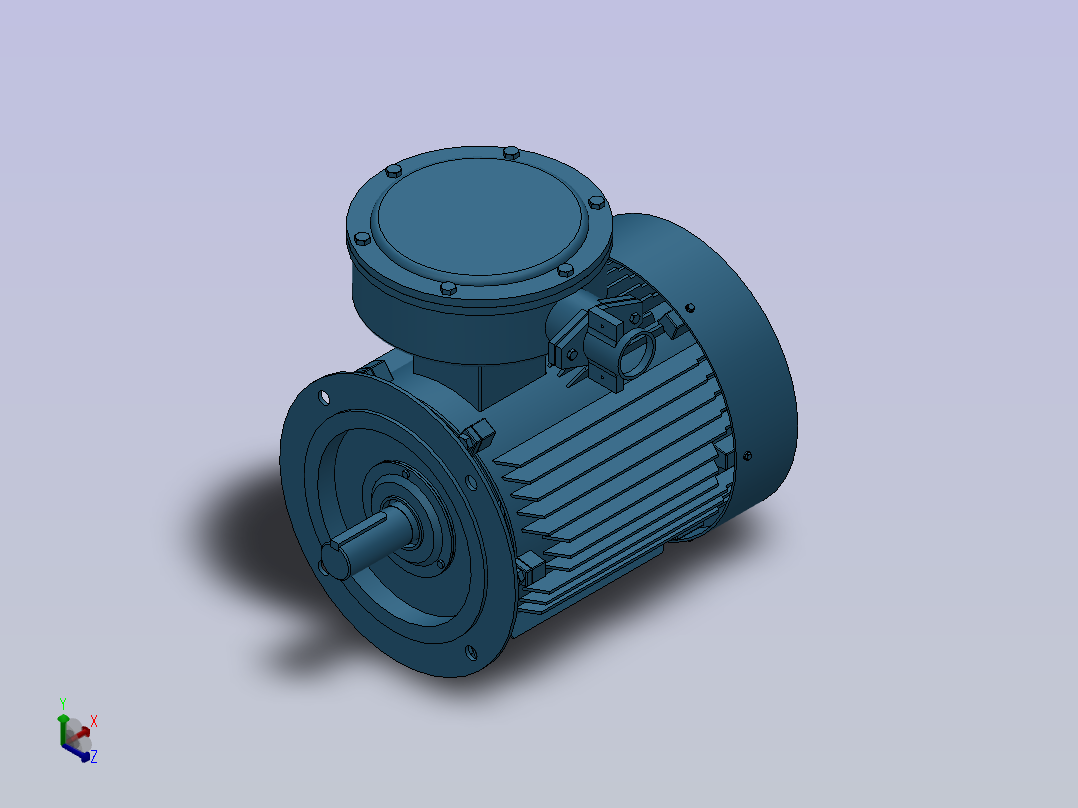 三相异步电动机YBX3-132S-(4.6.8)-B5安装正等轴测图
