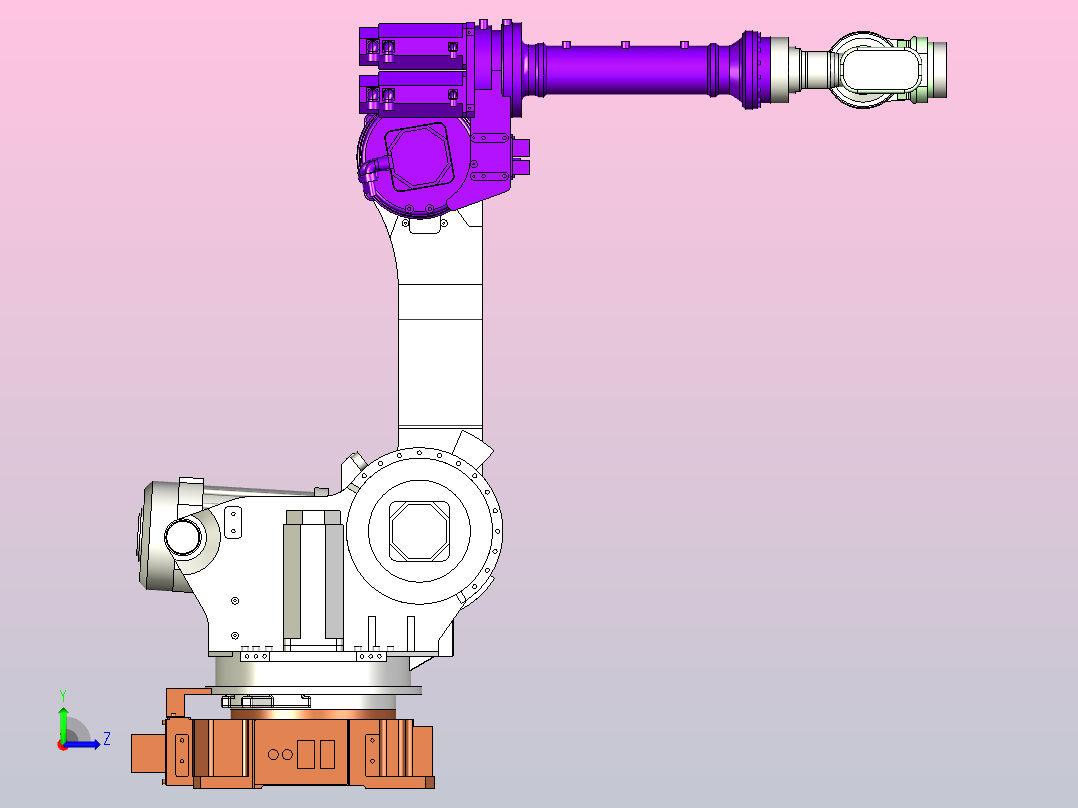 发那科FANUC_430 机器人三维模型图纸左视图