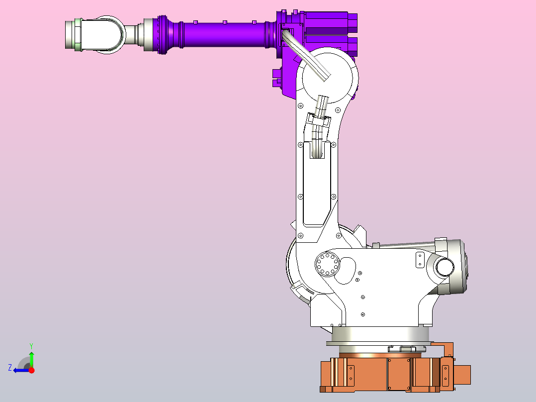 发那科FANUC_430 机器人三维模型图纸右视图