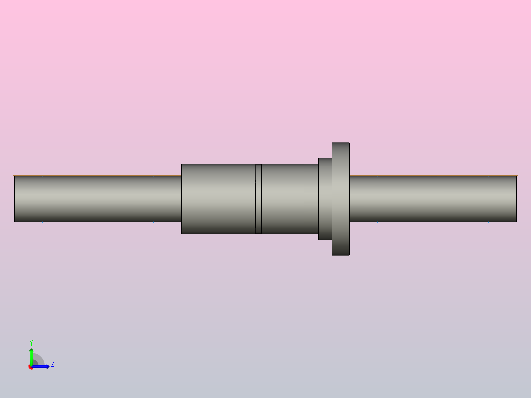 CMFZD10020-5滚珠丝杆3D模型左视图