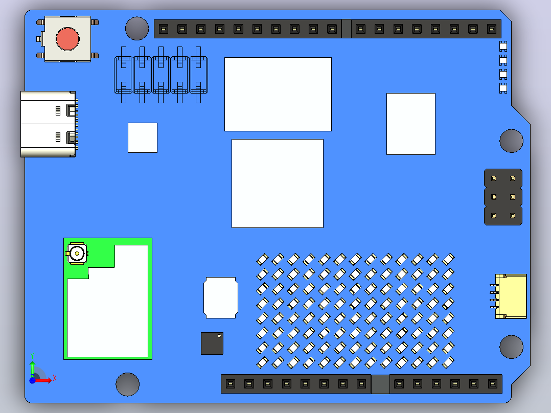 微处理器 (MPU) 与STM32U585微控制器 (MCU) 实时互连前视图