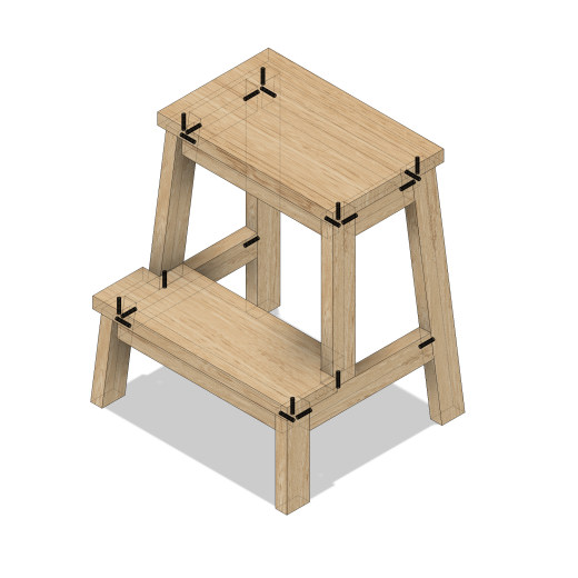 木制台阶-橡木凳子缩略图