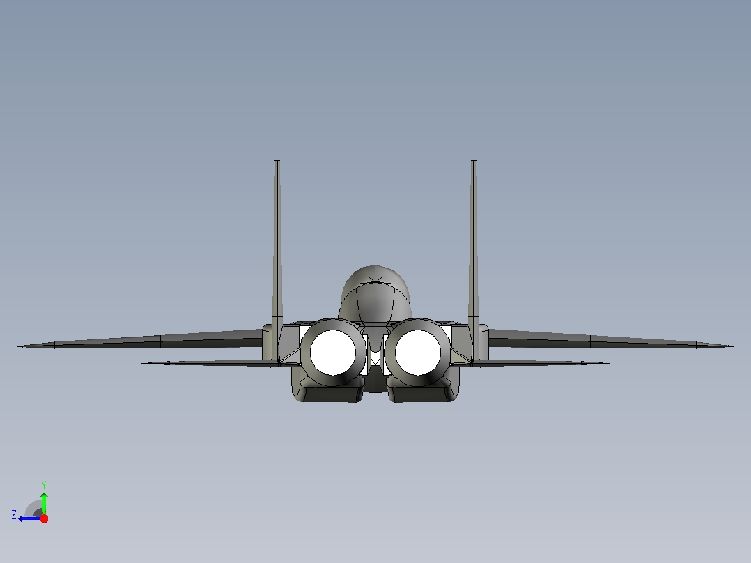 F-15鹰战斗机右视图