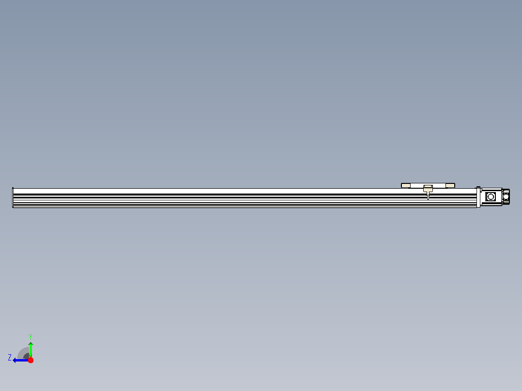 滚珠丝杠直线轴带导轨全封闭TPA-HCR-220D-3210C-L2150-M-Y-P1K-N3右视图