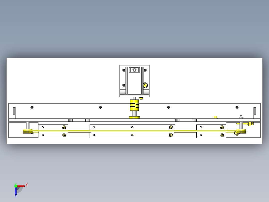 工件输送机俯视图