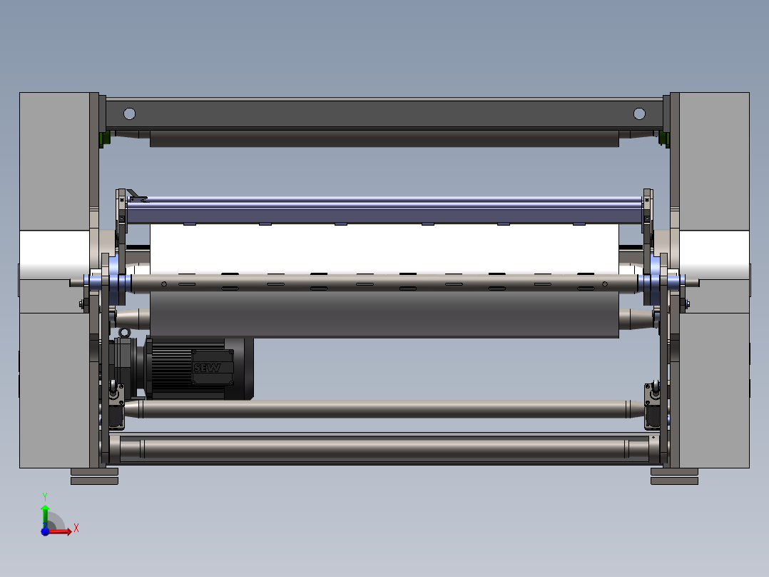 收卷机自动换卷机（sw16可编辑+工程图）前视图