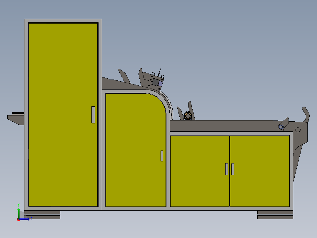 收卷机自动换卷机（sw16可编辑+工程图）左视图