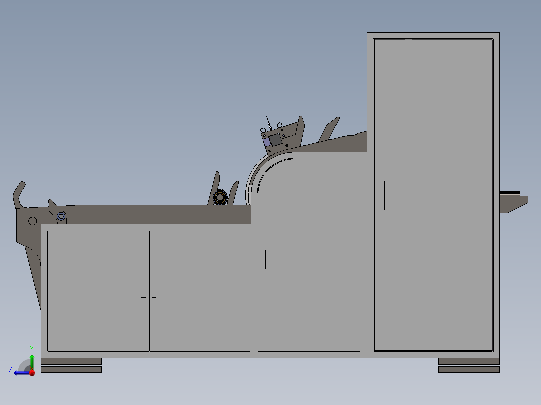 收卷机自动换卷机（sw16可编辑+工程图）右视图