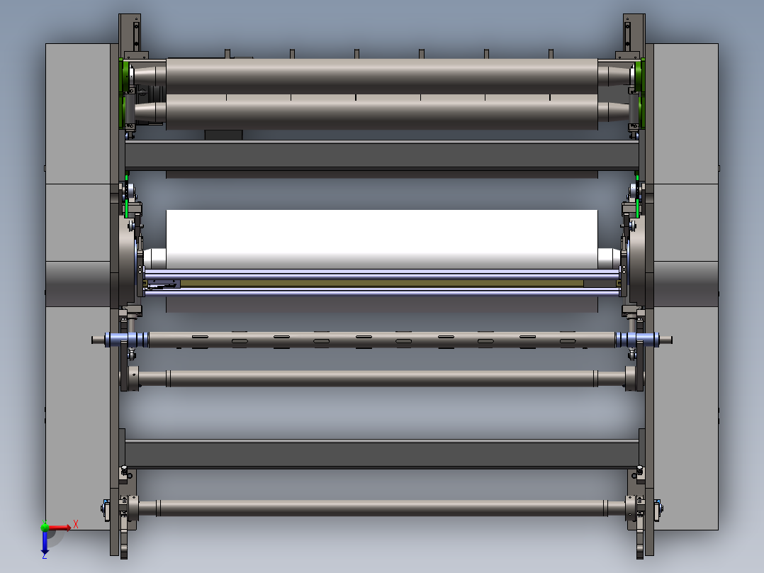 收卷机自动换卷机（sw16可编辑+工程图）俯视图