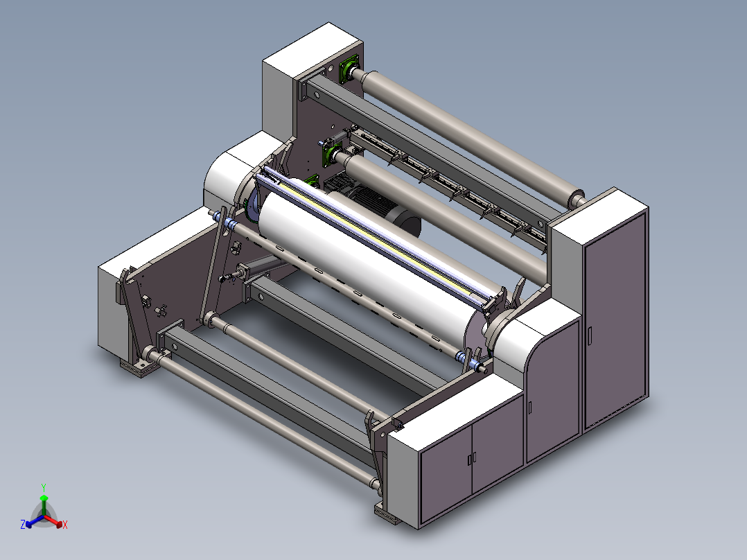 收卷机自动换卷机（sw16可编辑+工程图）正等轴测图