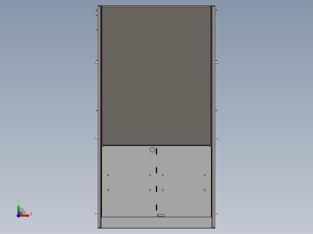 10kV充气柜户外箱 3D图 机械设备 3D模型图纸 设计素材前视图