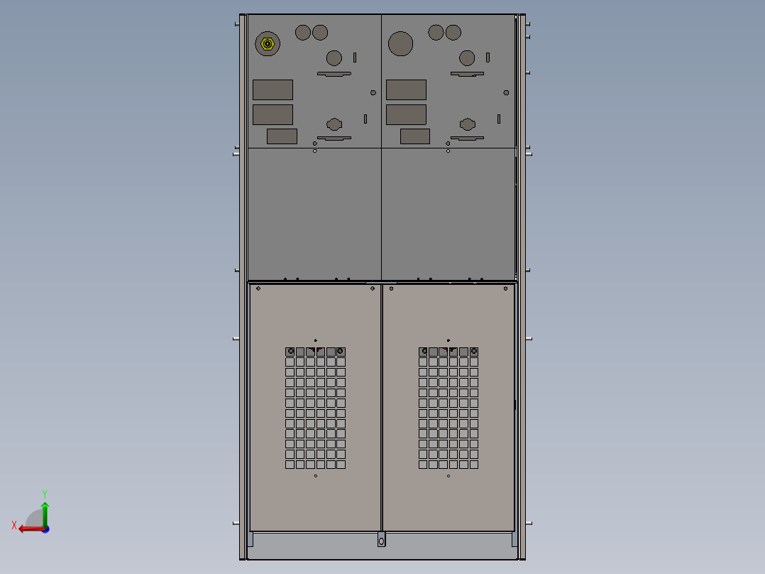 10kV充气柜户外箱 3D图 机械设备 3D模型图纸 设计素材后视图