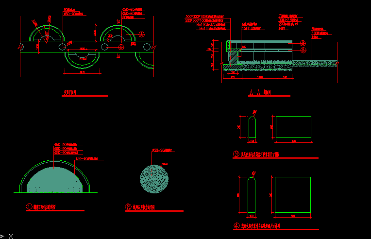 园林景观室外休闲座椅子坐凳子沙发凳施工图大样详图CAD图纸素材