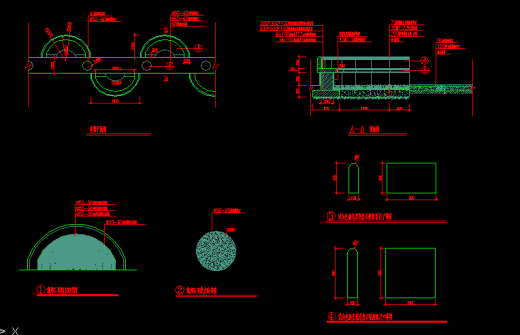 园林景观室外休闲座椅子坐凳子沙发凳施工图大样详图CAD图纸素材缩略图