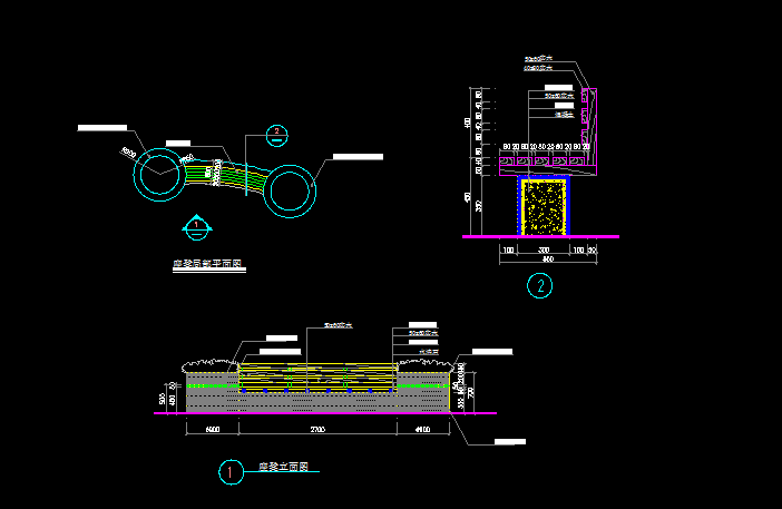 园林景观室外休闲座椅子坐凳子沙发凳施工图大样详图CAD图纸素材