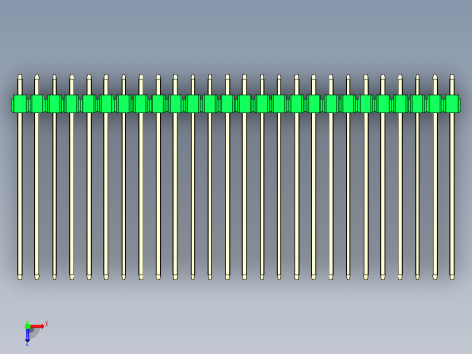 彩色公头100mil（2.54mm）系列-DS1021_green_1x26p_100mil_Type43_rev1.0俯视缩略图