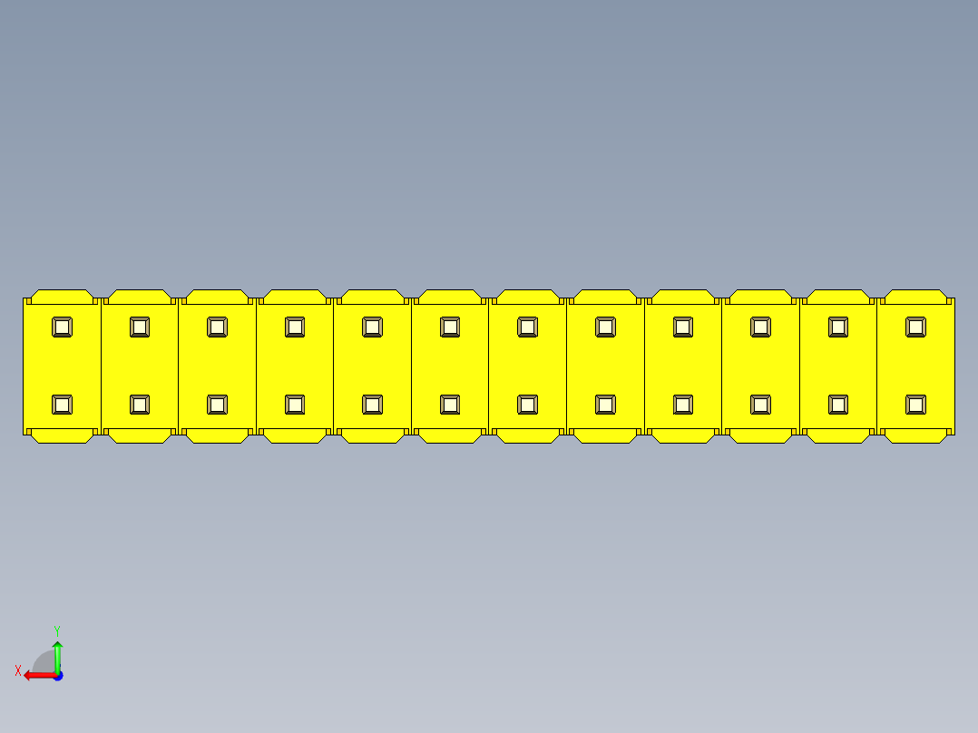 彩色公头100mil（2.54mm）系列-DS1021_yellow_2x12p_100mil_Type1_rev1.0后视图