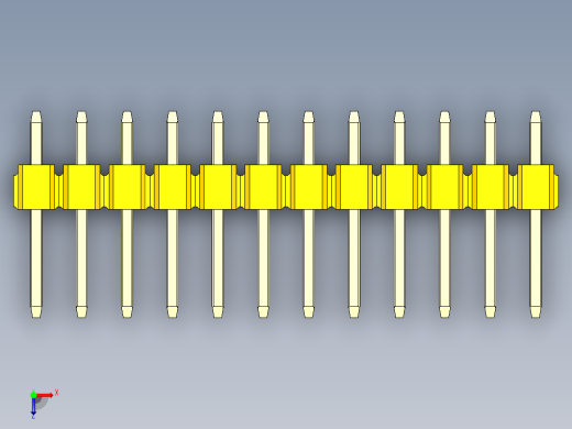 彩色公头100mil（2.54mm）系列-DS1021_yellow_2x12p_100mil_Type1_rev1.0俯视缩略图