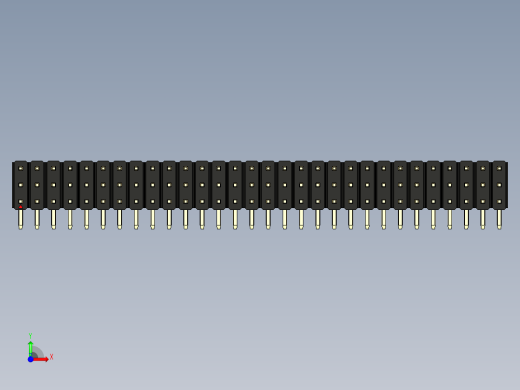 彩色公排针 100mil 2.54mm 系列-DS1022_black_3x30p_100mil_TypeD_rev1.0前视缩略图