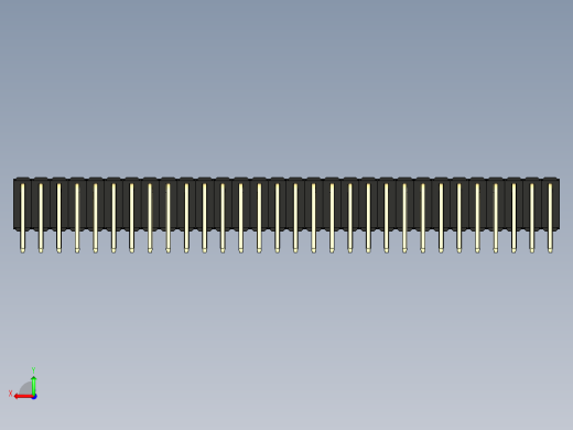 彩色公排针 100mil 2.54mm 系列-DS1022_black_3x30p_100mil_TypeD_rev1.0后视缩略图