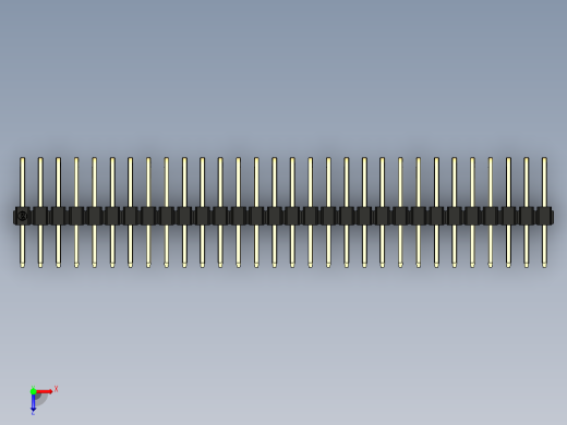 彩色公排针 100mil 2.54mm 系列-DS1022_black_3x30p_100mil_TypeD_rev1.0俯视缩略图
