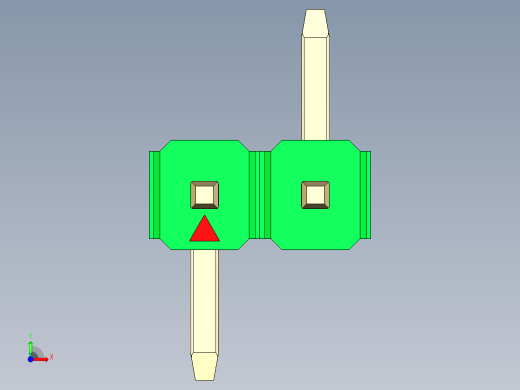 彩色公排针 100mil 2.54mm 系列-DS1022_green_02p_100mil_Type_SMT_R2_rev1.0前视缩略图