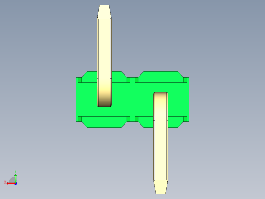 彩色公排针 100mil 2.54mm 系列-DS1022_green_02p_100mil_Type_SMT_R2_rev1.0后视缩略图