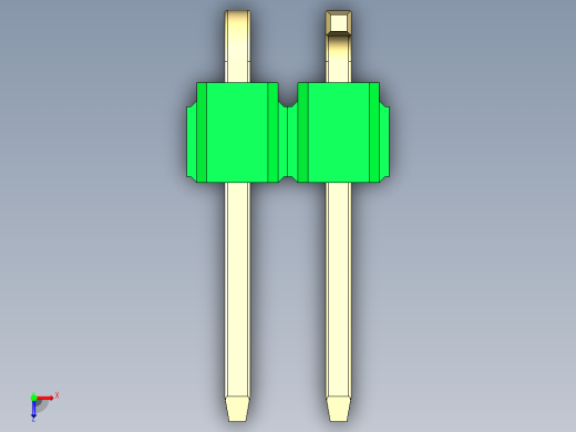 彩色公排针 100mil 2.54mm 系列-DS1022_green_02p_100mil_Type_SMT_R2_rev1.0俯视缩略图