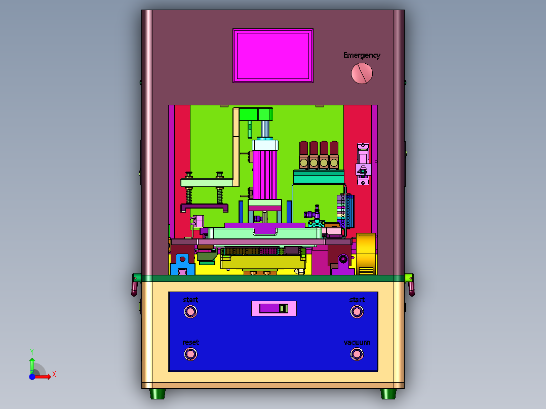下顶式气控压膜机前视图