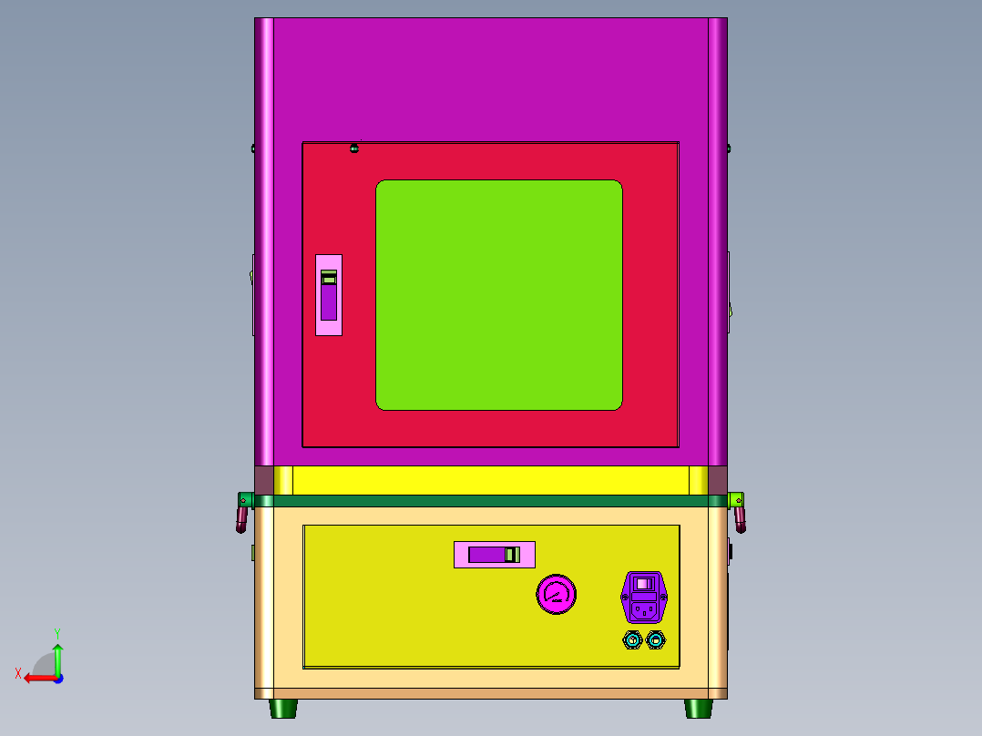 下顶式气控压膜机后视图