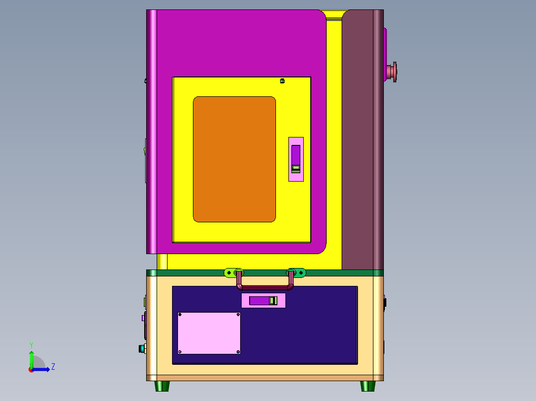 下顶式气控压膜机左视图