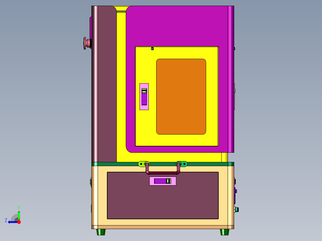 下顶式气控压膜机右视图