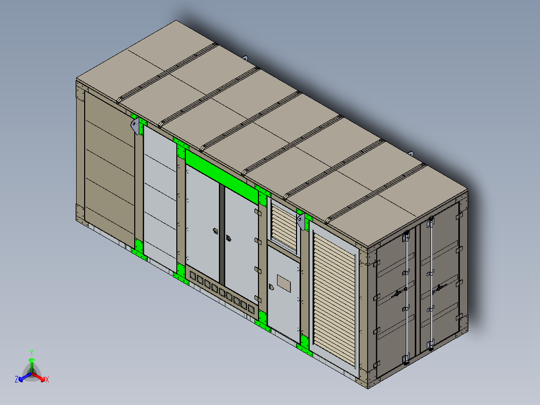 2100 kVA柴油发电机正等轴测图
