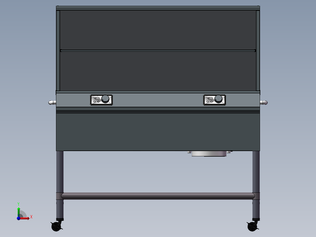 双头不锈钢灶前视图