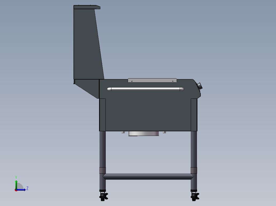 双头不锈钢灶左视图
