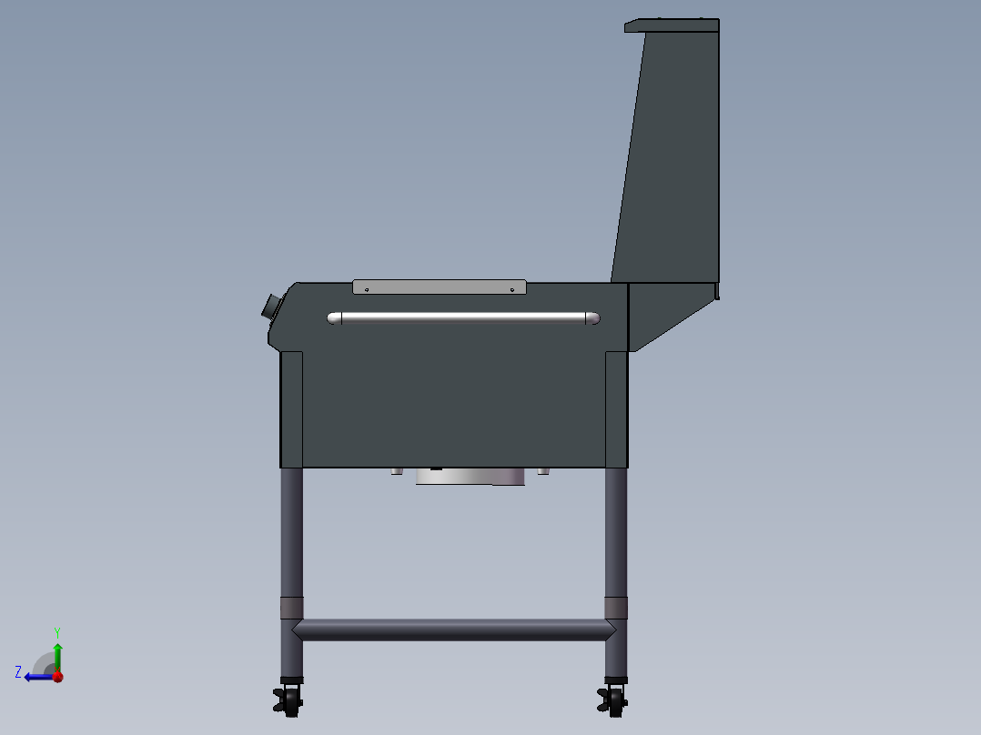 双头不锈钢灶右视图