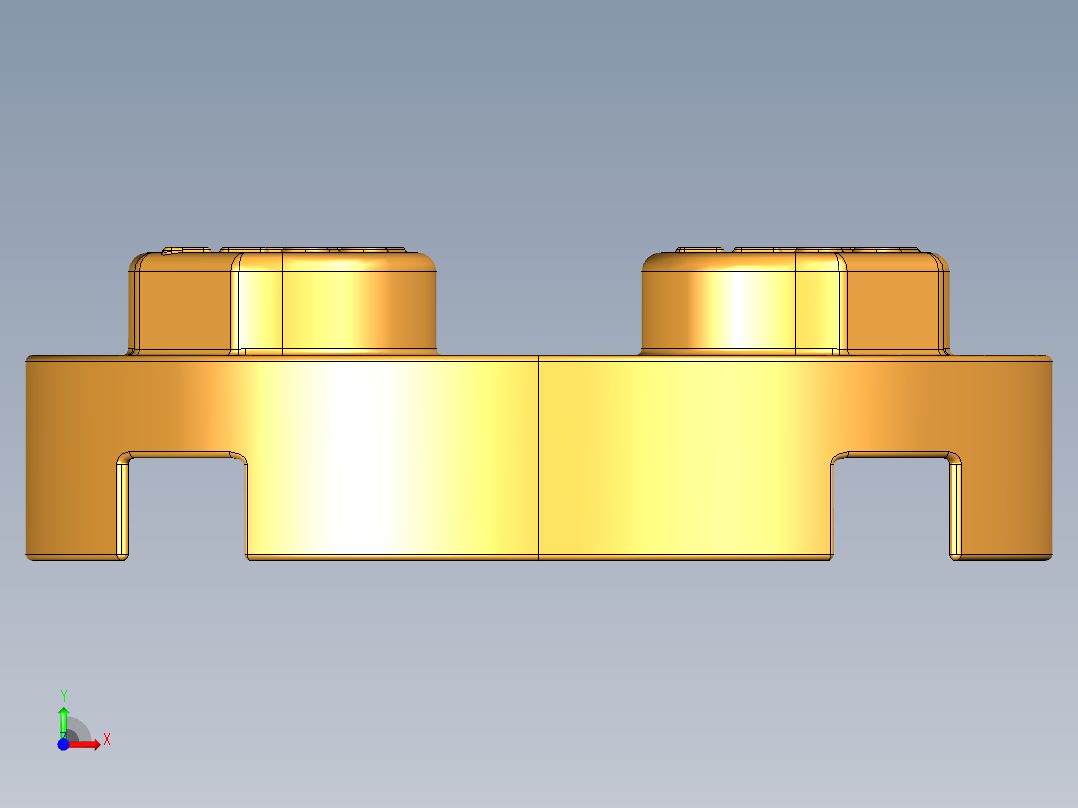 乐高零件 4032 板 2 x 2 圆形-4032 Bright Yellowish Orange Plate 2 x 2 Round.STEP前视图