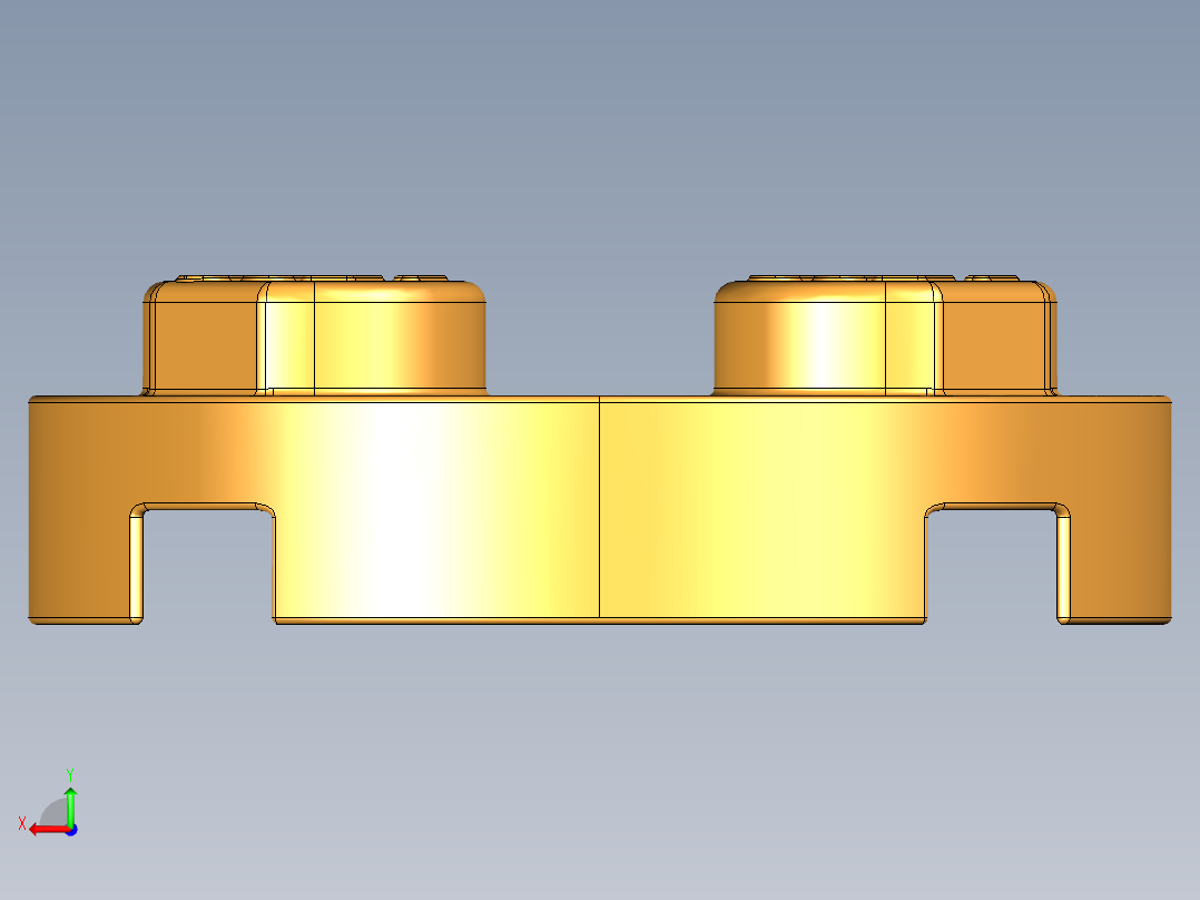 乐高零件 4032 板 2 x 2 圆形-4032 Bright Yellowish Orange Plate 2 x 2 Round.STEP后视图