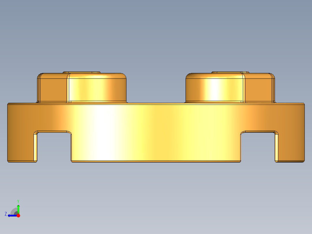 乐高零件 4032 板 2 x 2 圆形-4032 Bright Yellowish Orange Plate 2 x 2 Round.STEP右视图