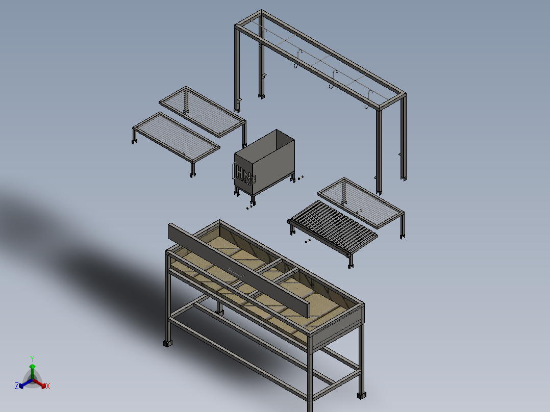 1600x700x1700mm烧烤架