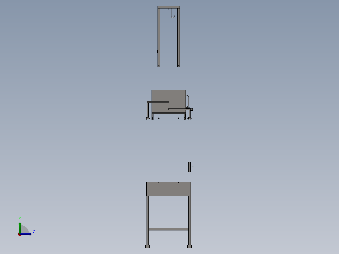 1600x700x1700mm烧烤架左视图